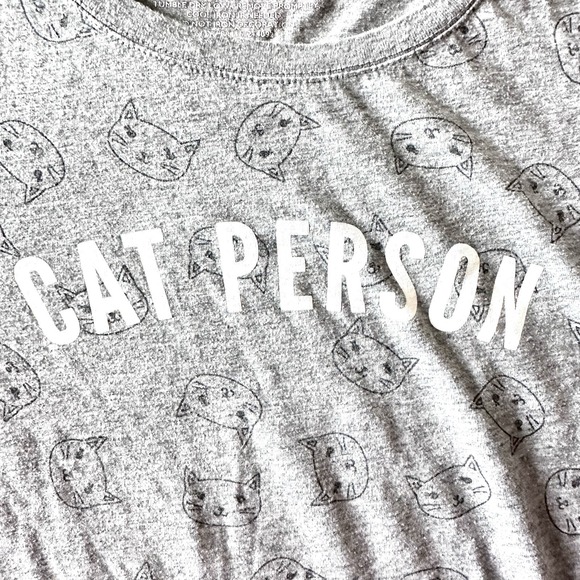 Wound Up XL Cat Person T-shirt Gray Cat Heads Faces - Picture 4 of 8